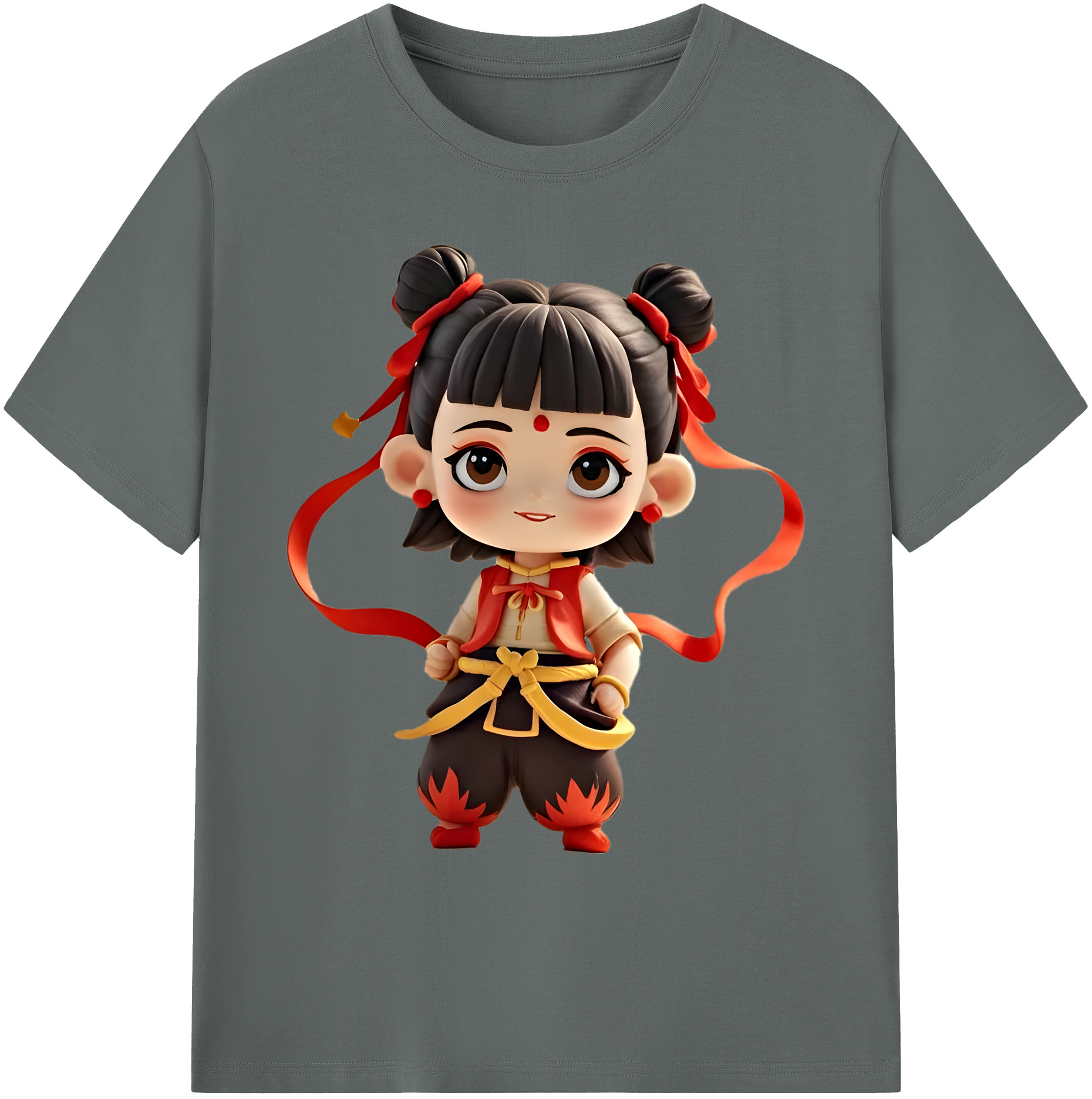 （画像用） Ne Zha 2 ナタ 魔童の大暴れ 綿100％ メンズ半袖Tシャツ｜肌触りやわらか＆通気性